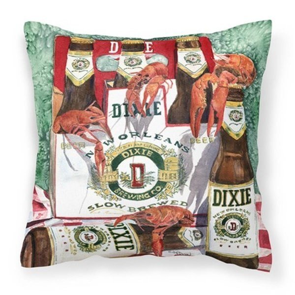 Dixie Beer & Crawfish New Orleans Fabric Decorative Pillow, 14 x 3 x 14 in., Carolines Treasures, Mfr#: CA65389